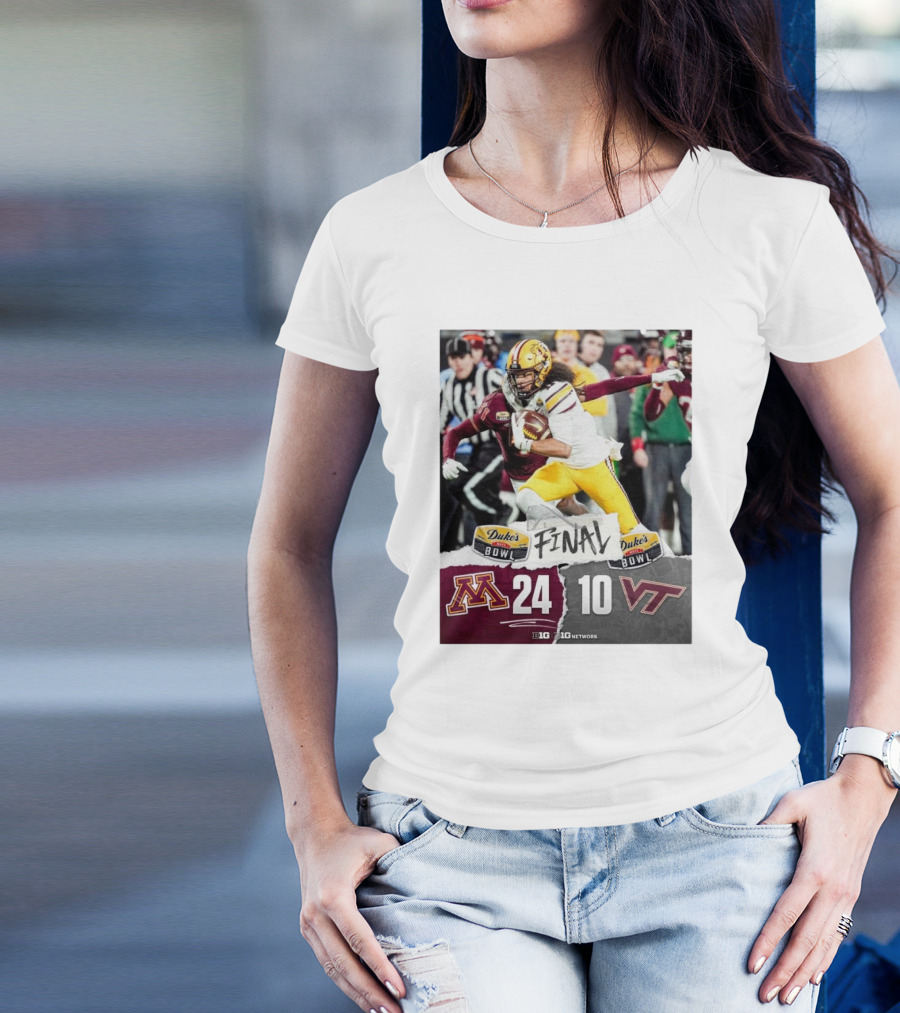 Final Minnesota 24 Virginia Tech 10 Duke's Mayo Bowl Win T-Shirt