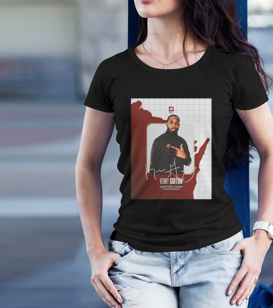 Kenny Guiton Wisconsin Badgers Football Assistant Coach Quarterbacks Signature T-Shirt