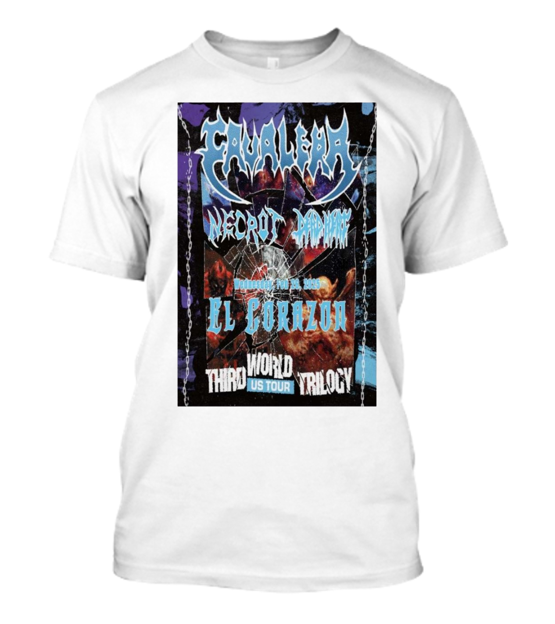 Cavalera Necrot Damage El Corazon Seattle February 26 2025 Third World Trilogy US Tour T-Shirt