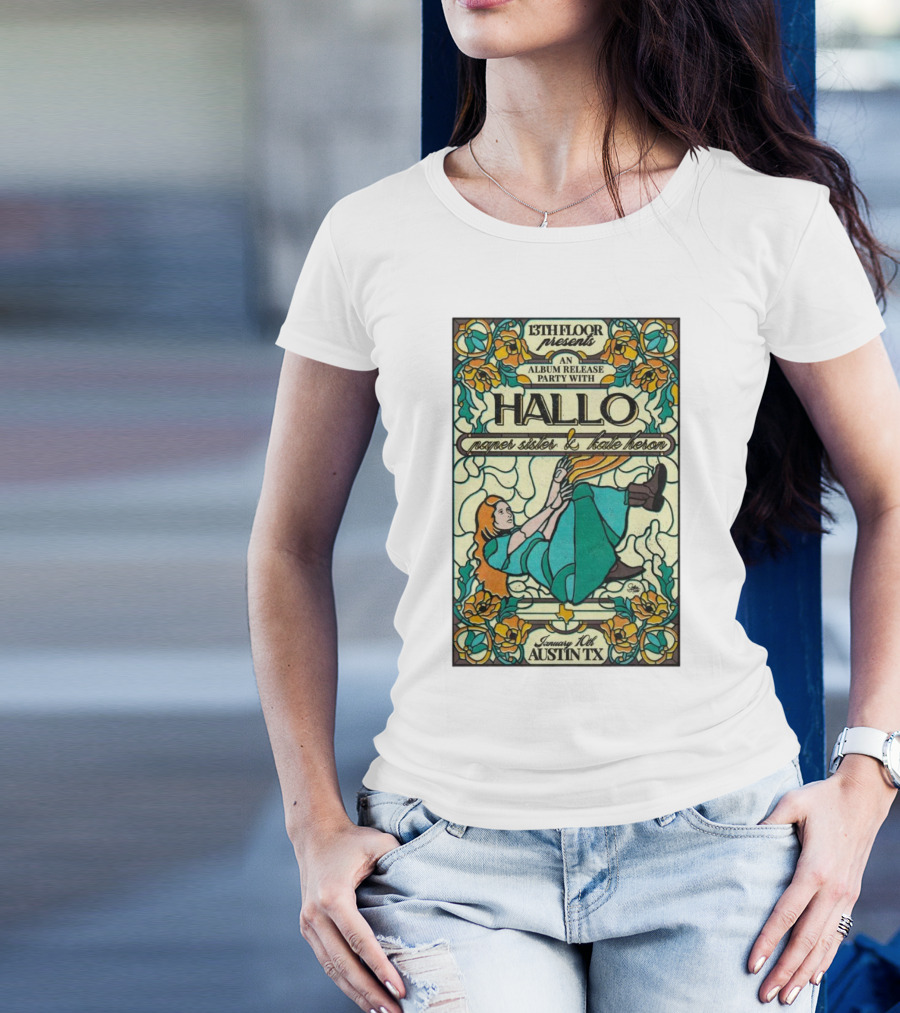 13th Floor Album Release Party Hallo Featuring Paper Sister And Kate Heron January 10 Austin TX T-Shirt