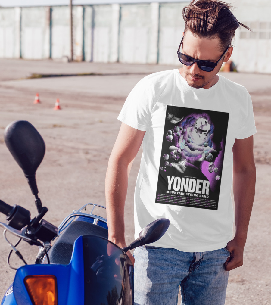 Yonder Mountain String Band 2025 Winter Tour Cosmic Silhouette Park City UT T-Shirt