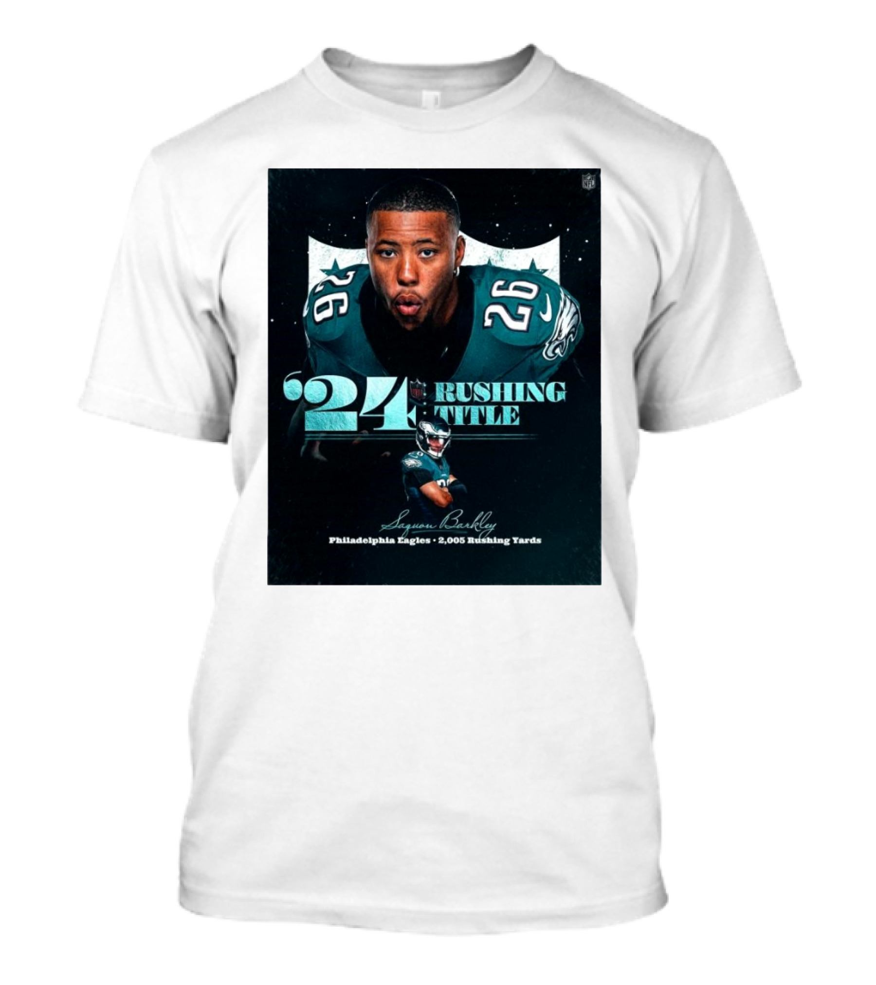 '24 Rushing Title Saquon Barkley Philadelphia Eagles 2,005 Rushing Yards T-Shirt