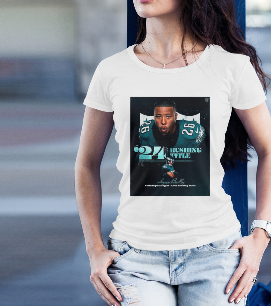 '24 Rushing Title Saquon Barkley Philadelphia Eagles 2,005 Rushing Yards T-Shirt