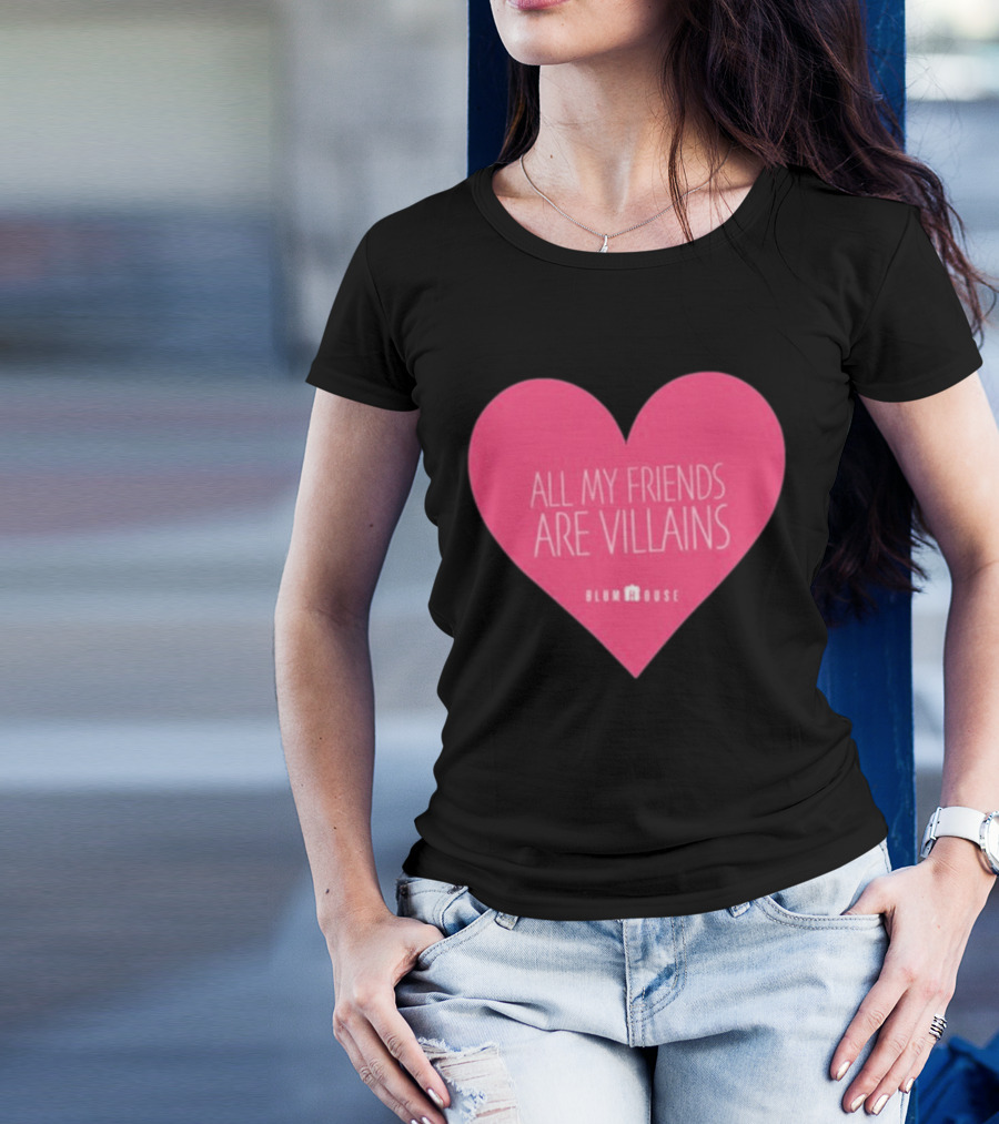 Blumhouse All My Friends Are Villains Valentine’s Heart T-Shirt