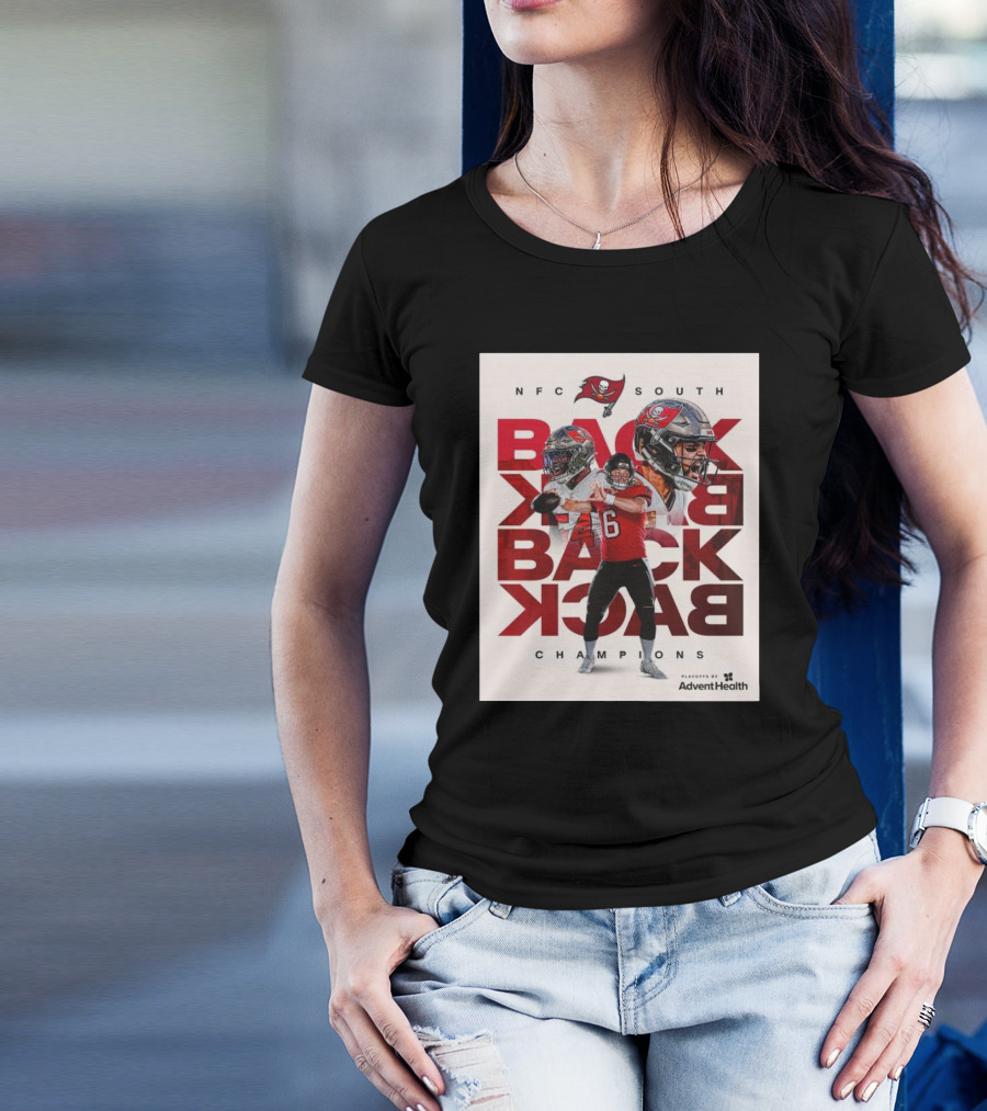 NFC South Back To Back To Back Champions 2025 Playoffs Tampa Bay Buccaneers T-Shirt