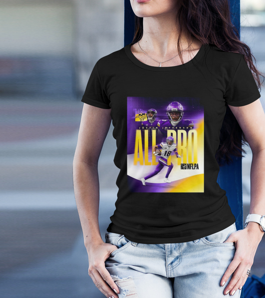 Minnesota Vikings Justin Jefferson NFLPA All-Pro Highlights T-Shirt