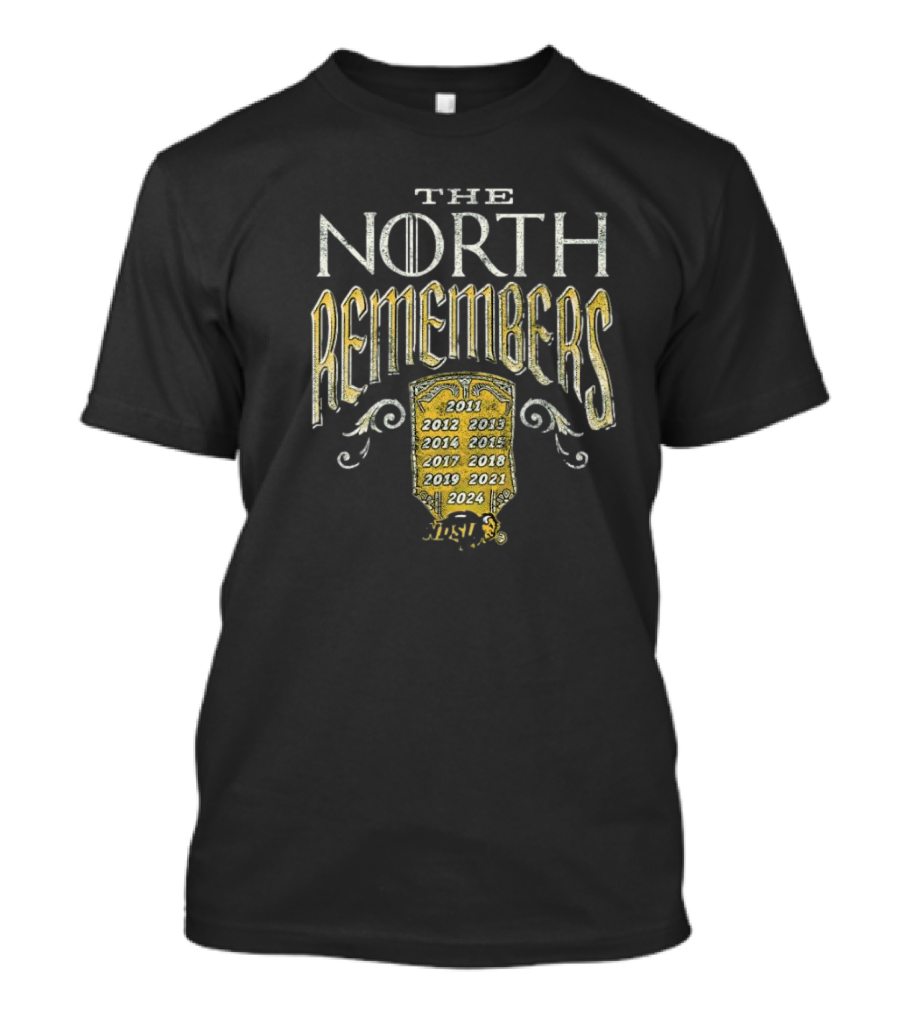 North Dakota State Bison The North Remembers NDSU 2011-2024 Vintage T-Shirt
