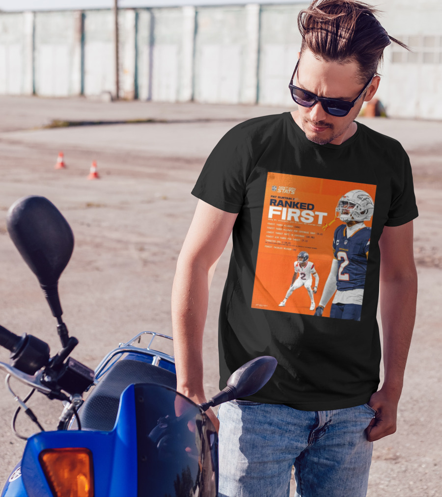 Denver Broncos Pat Surtain II Ranked First NFL Next Gen Stats Fewest Yards Allowed 306 Coverage Snap 0.6 T-Shirt