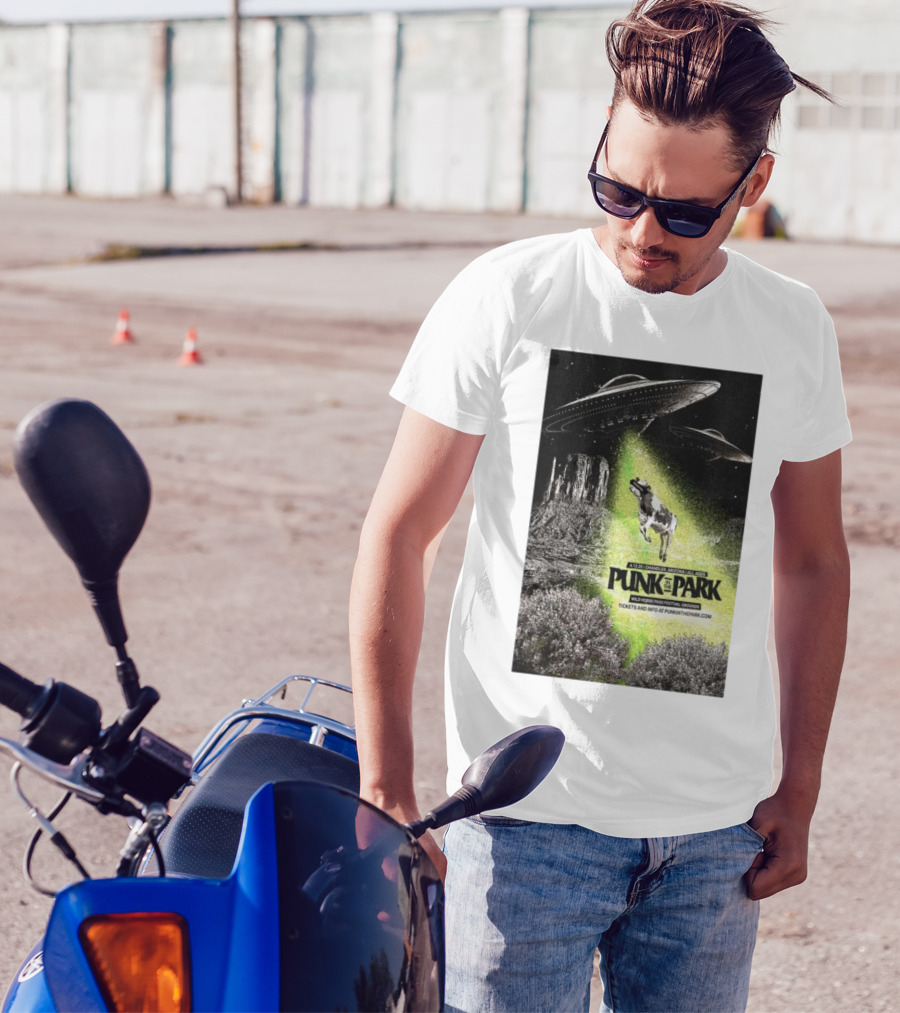 Punk In The Park Chandler Arizona April 12 2025 Wild Horse Pass Festival Grounds Tickets UFO Cow Abduction T-Shirt