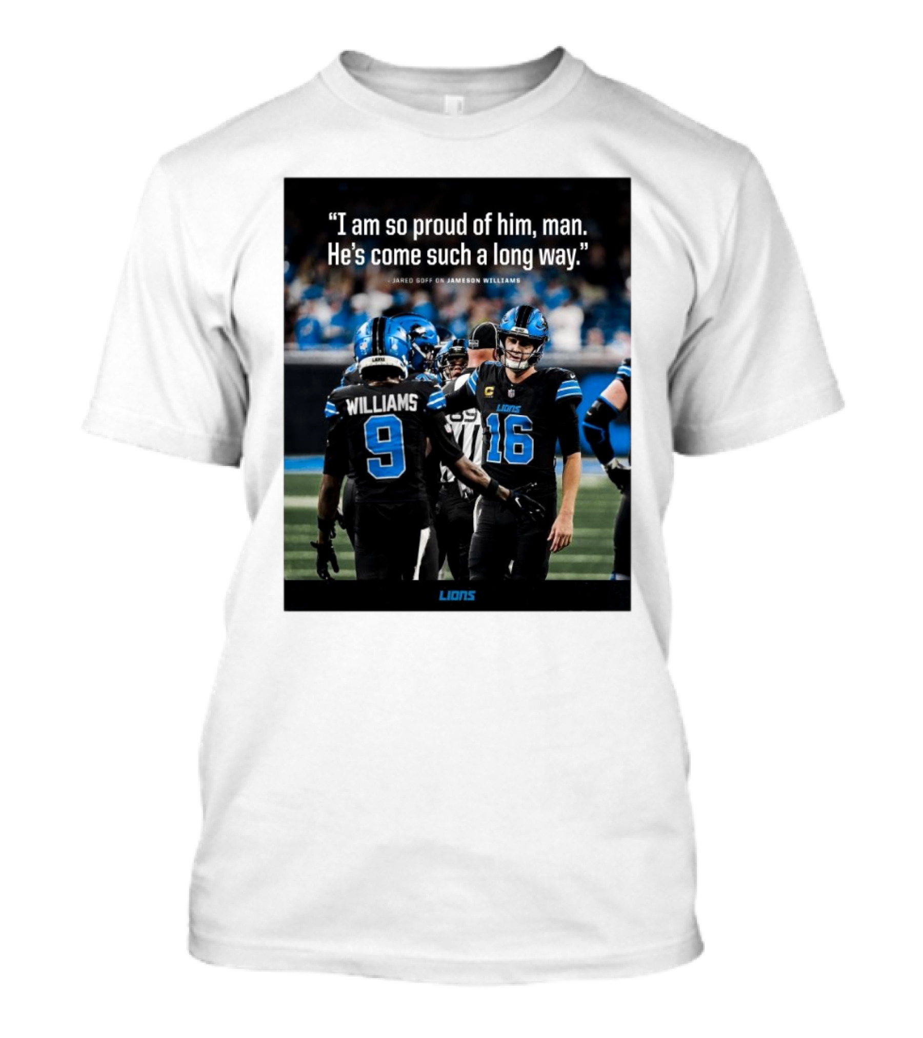 Detroit Lions Jared Goff Proud Of Jameson Williams Progress T-Shirt