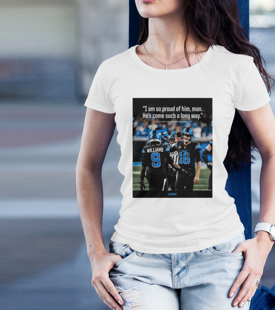 Detroit Lions Jared Goff Proud Of Jameson Williams Progress T-Shirt