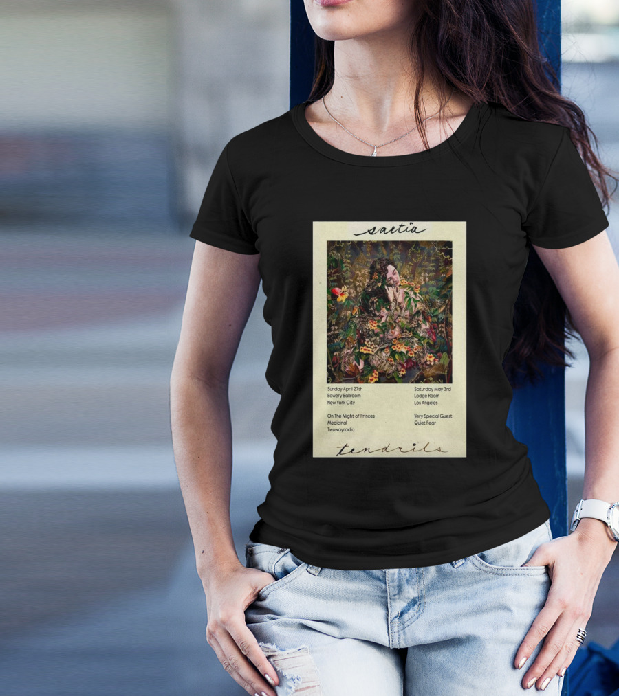 Saetia Tendrils April 27 Bowery Ballroom New York City With On The Might Of Princes Medicinal Twowayradio May 3 Lodge Room Los Angeles Very Special Guest Quiet Fear T-Shirt