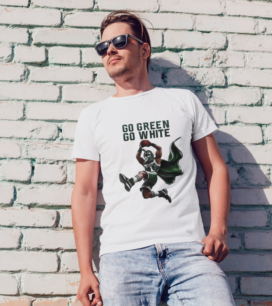 Michigan State Spartans Go Green Go White Football Mascot 2025 T-Shirt