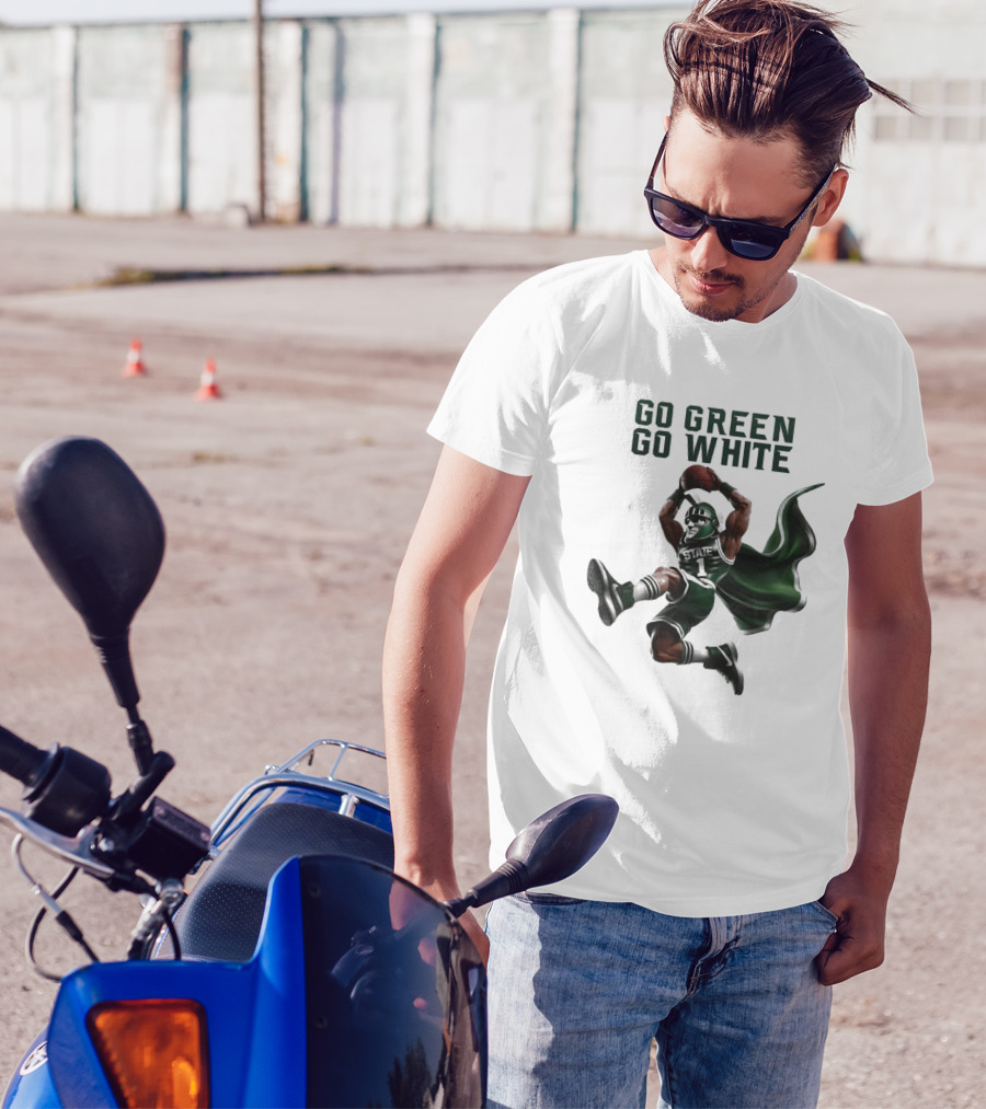 Michigan State Spartans Go Green Go White Football Mascot 2025 T-Shirt