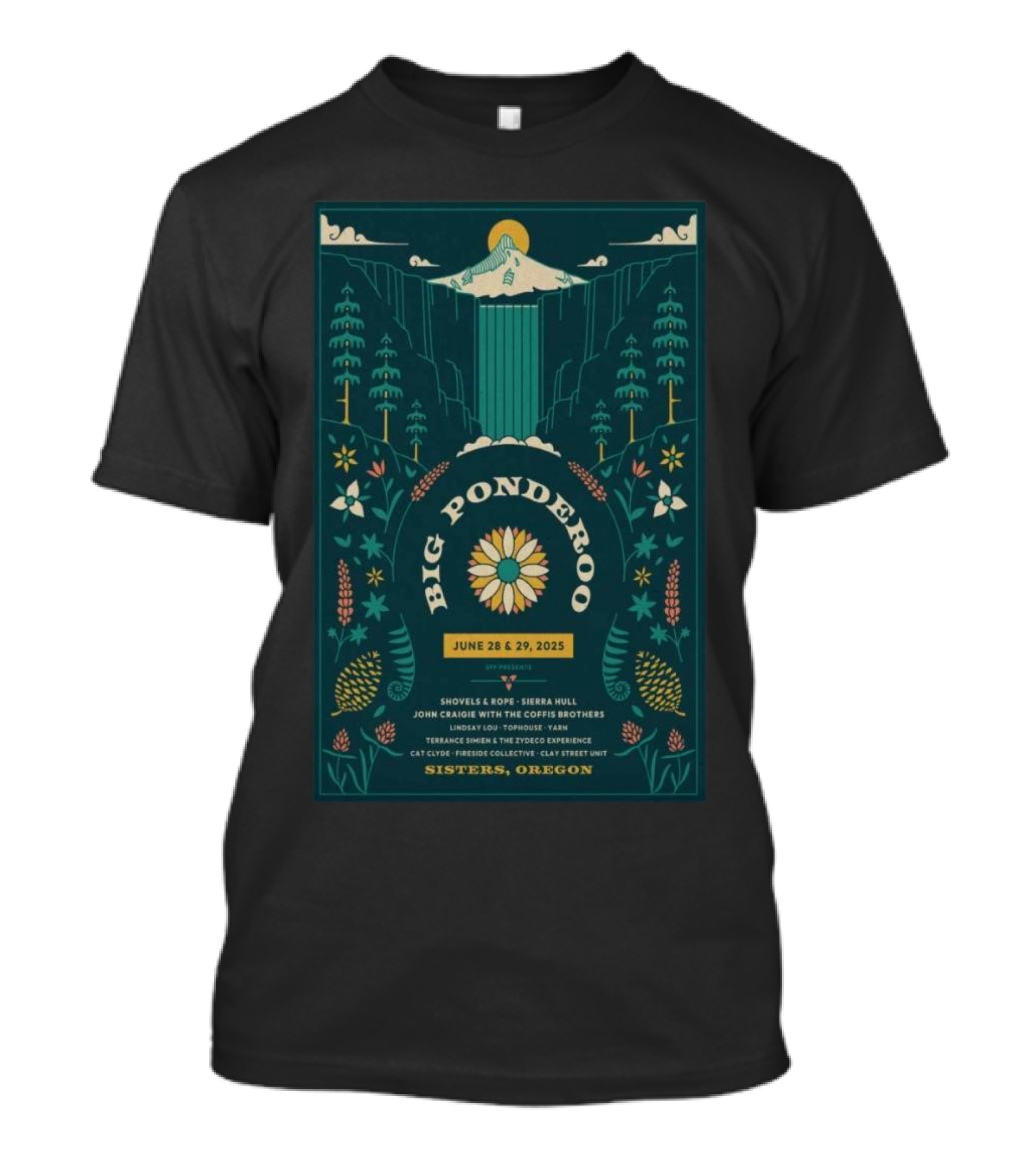 Big Ponderoo June 28-29 2025 Shovels And Rope Sierra Hull John Craigie With The Cooks Brothers Sisters Oregon T-Shirt