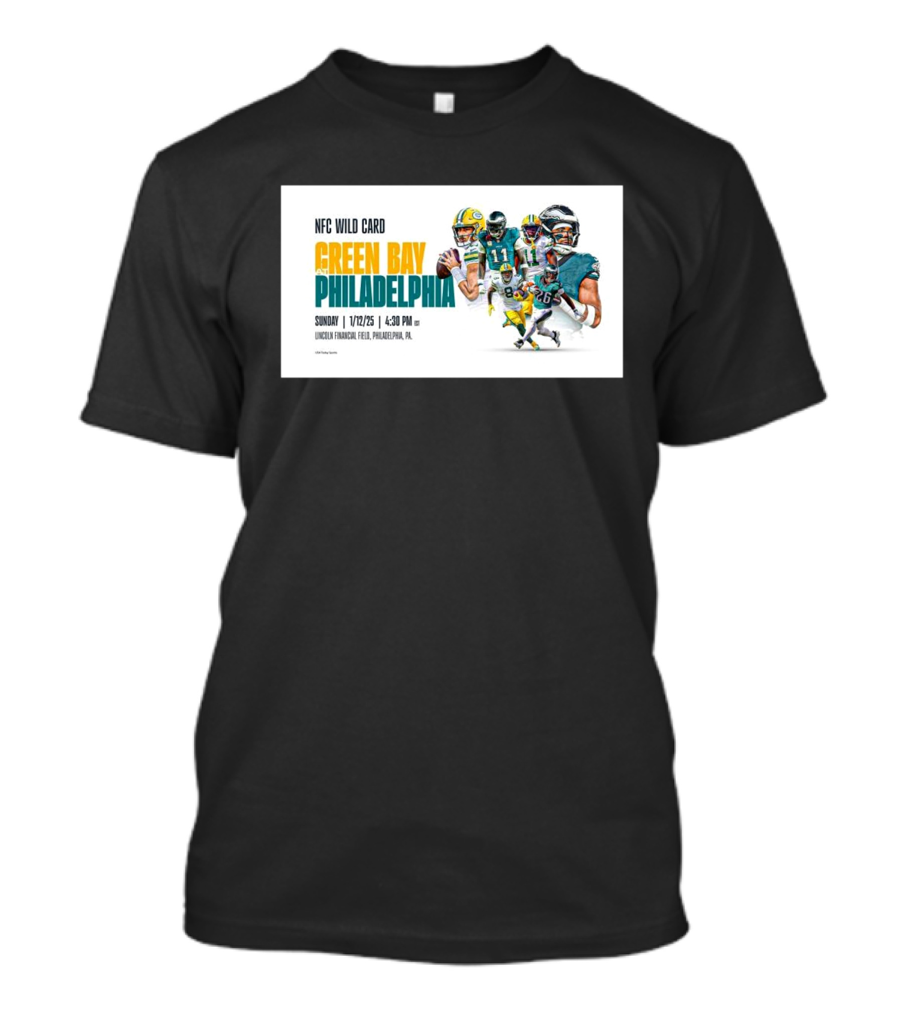 NFC Wild Card Green Bay Vs. Philadelphia Sunday 1/12/25 Lincoln Financial Field 4:30 PM T-Shirt