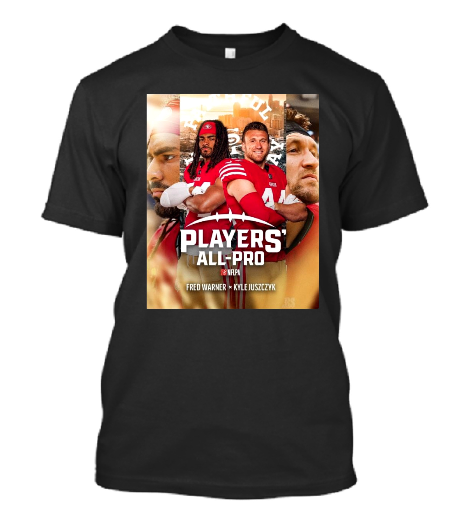 San Francisco 49ers Fred Warner Kyle Juszczyk NFLPA Players’ All-Pro Team T-Shirt