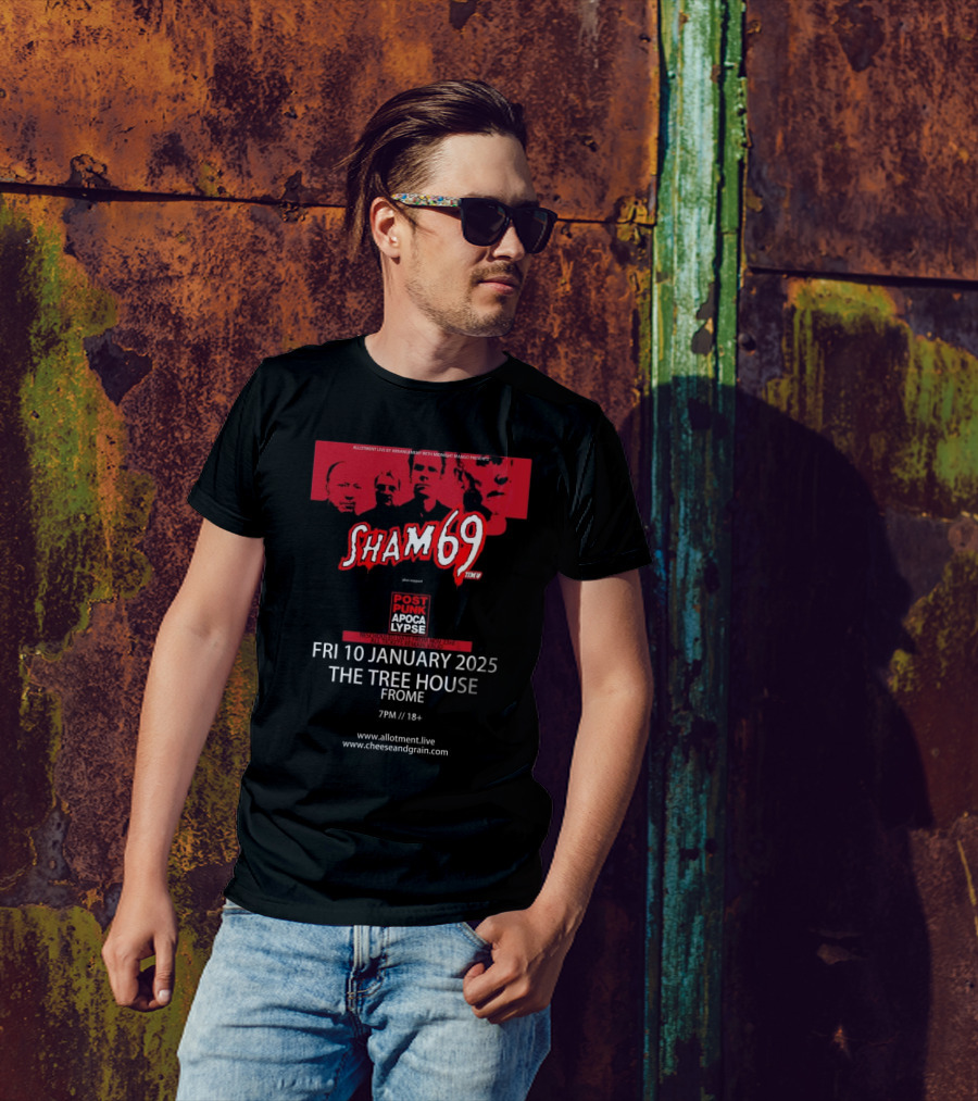 Sham 69 Post Punk Apocalypse Tour 2025 The Tree House Frome January 10 T-Shirt