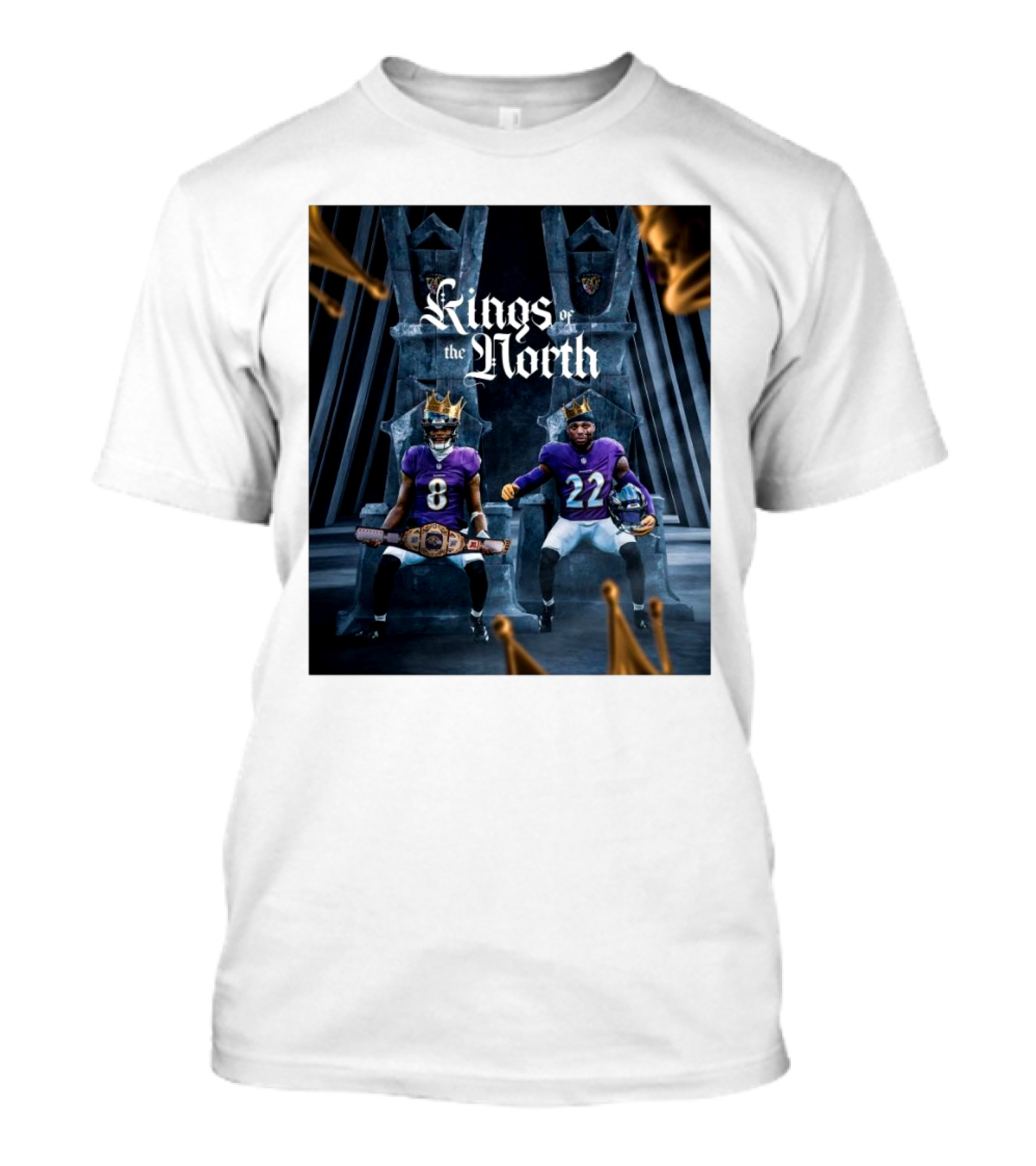 Kings Of The North Baltimore Ravens Lamar Jackson Derrick Henry Moving On T-Shirt