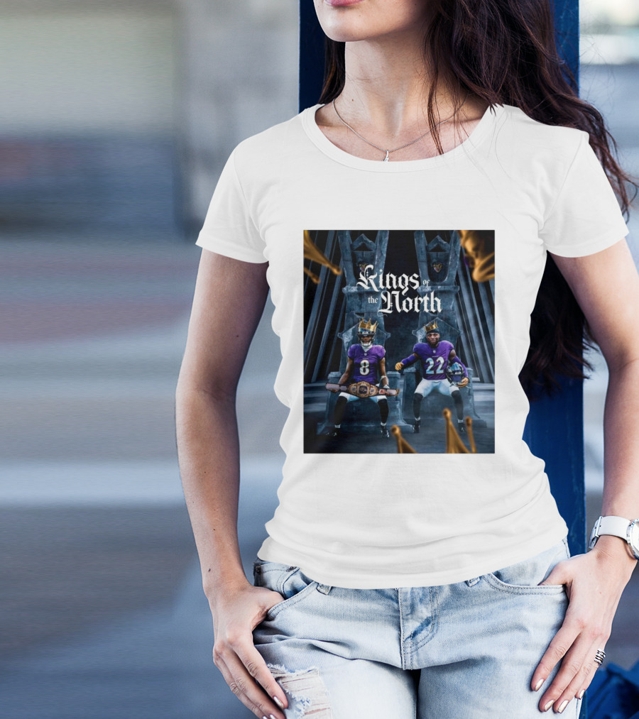 Kings Of The North Baltimore Ravens Lamar Jackson Derrick Henry Moving On T-Shirt
