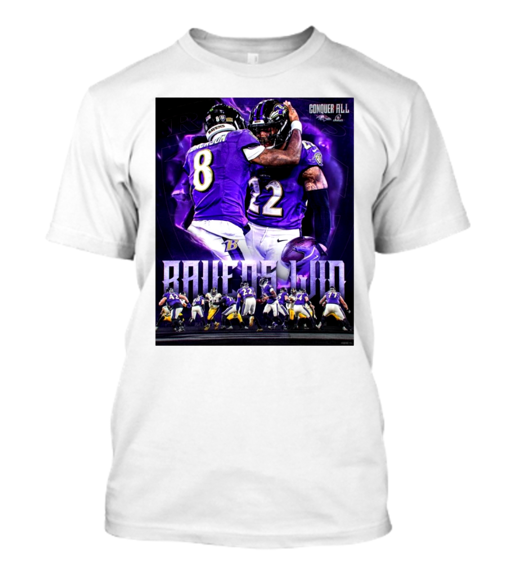 Baltimore Ravens Conquer All Against Pittsburgh Steelers Highlighting NFL Rivalry T-Shirt