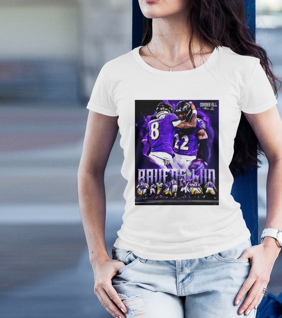 Baltimore Ravens Conquer All Against Pittsburgh Steelers Highlighting NFL Rivalry T-Shirt