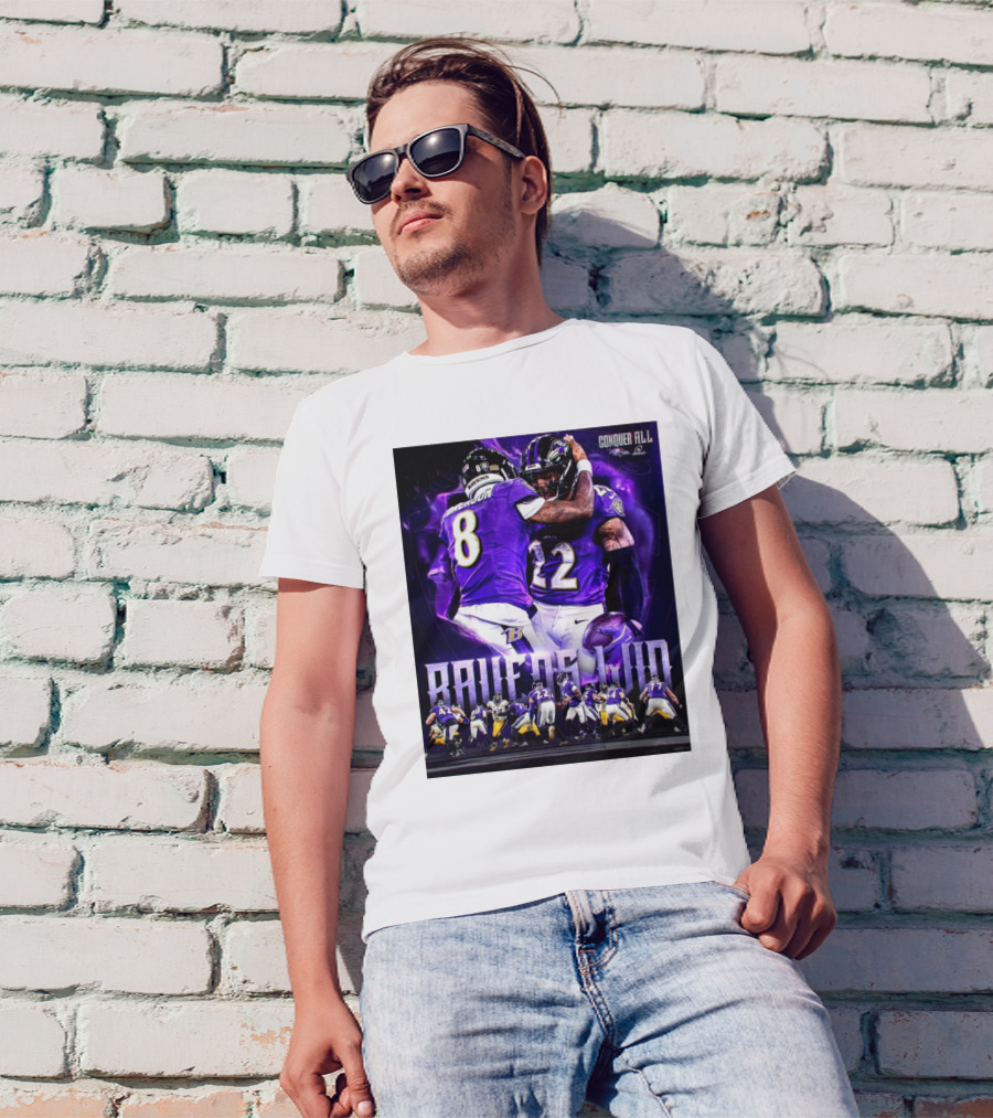 Baltimore Ravens Conquer All Against Pittsburgh Steelers Highlighting NFL Rivalry T-Shirt