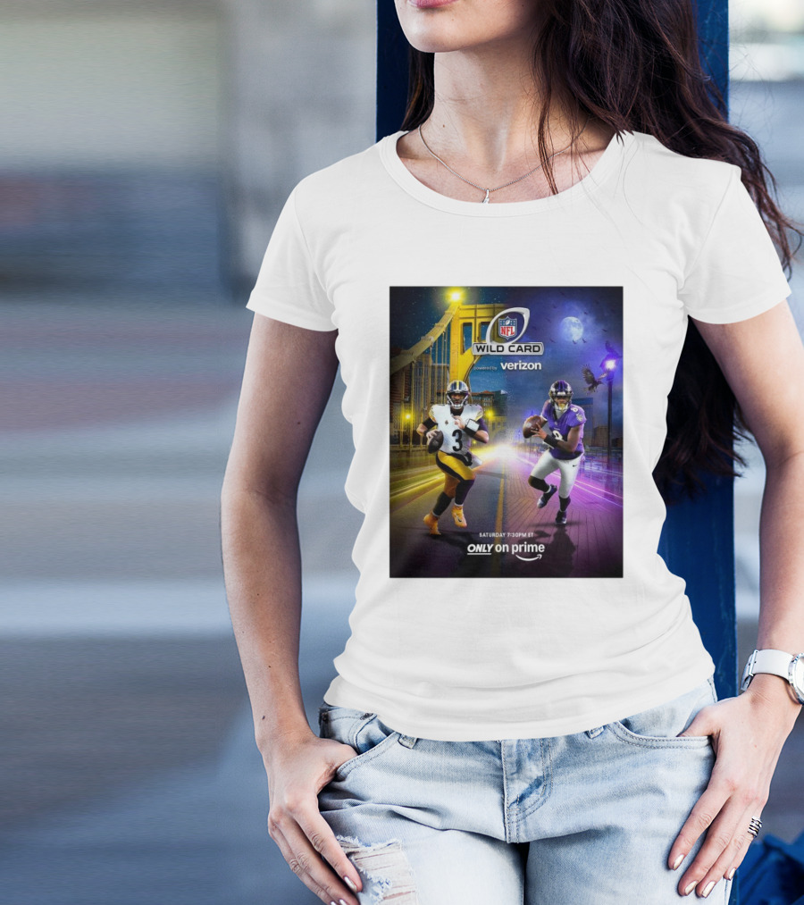 NFL Wild Card Pittsburgh Steelers Vs Baltimore Ravens Saturday 7:30PM ET Only On Prime T-Shirt