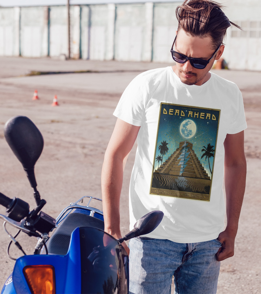 Dead Ahead Riviera Cancun January 12 2025 Tour Moonlit Pyramid Palms T-Shirt
