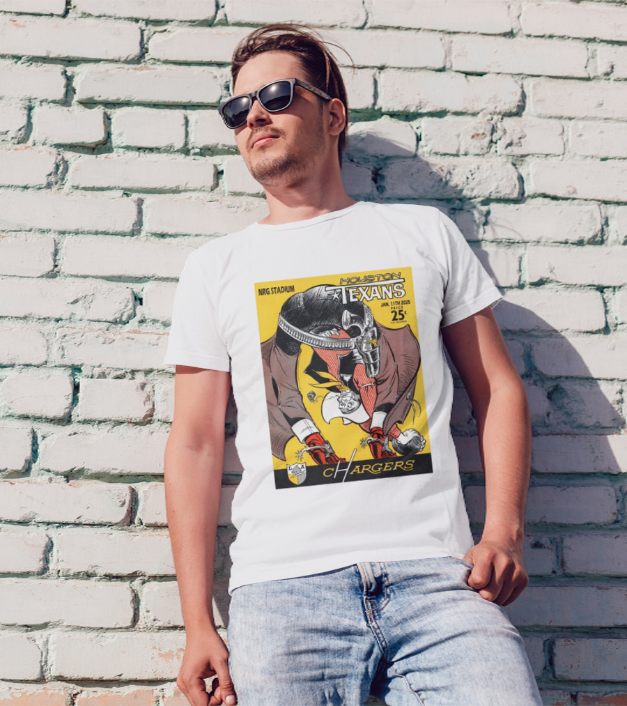 NRG Stadium Houston Texans Vs Los Angeles Chargers Jan 11th 2025 Joe Hamilton Sports Pixel T-Shirt