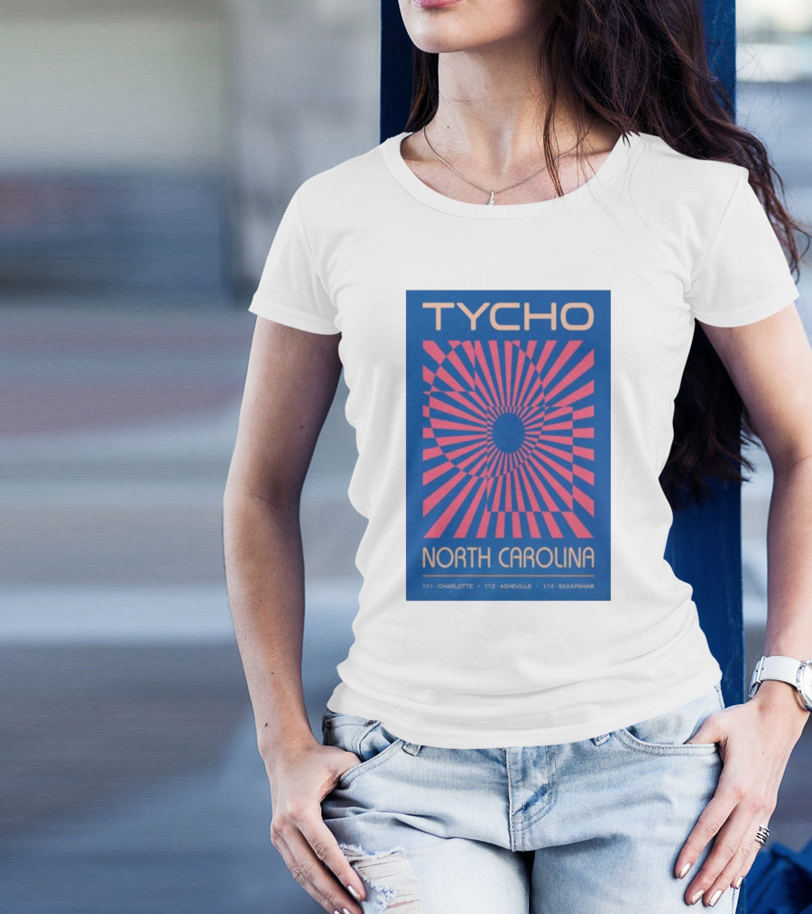 Tycho North Carolina Tour January 11-14 Charlotte Asheville Saxapahaw T-Shirt