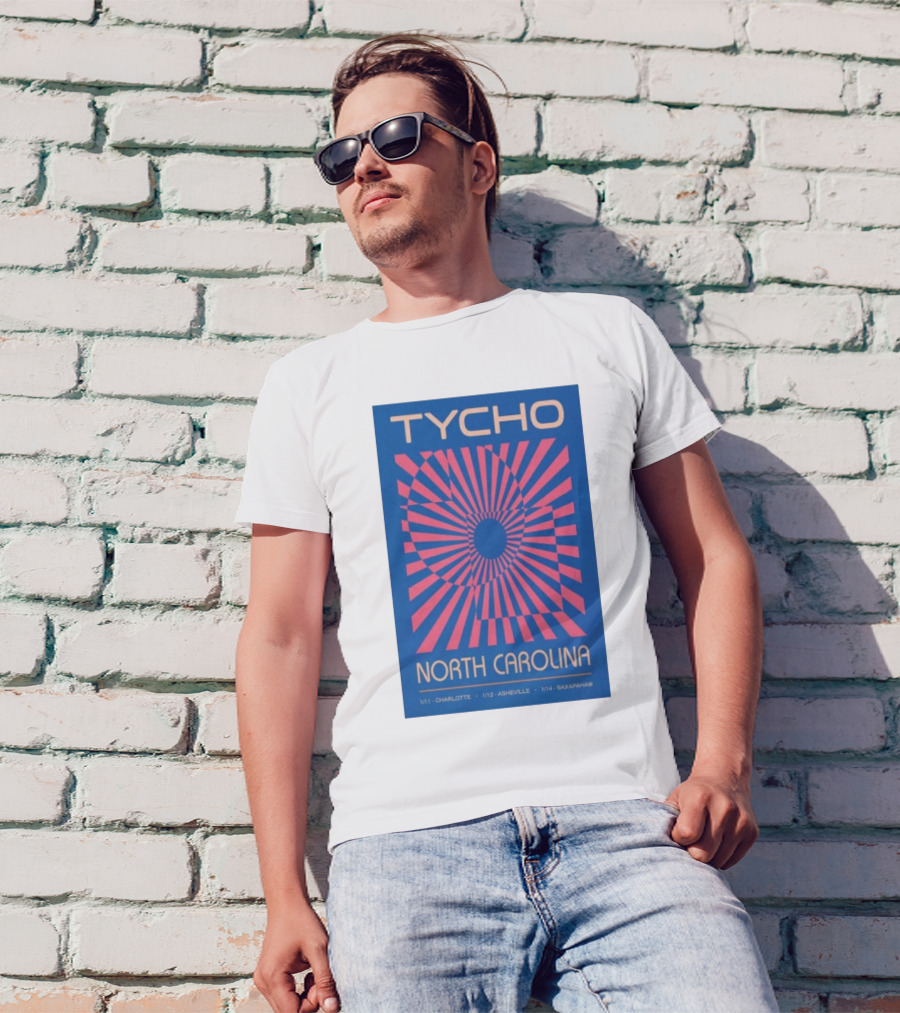 Tycho North Carolina Tour January 11-14 Charlotte Asheville Saxapahaw T-Shirt