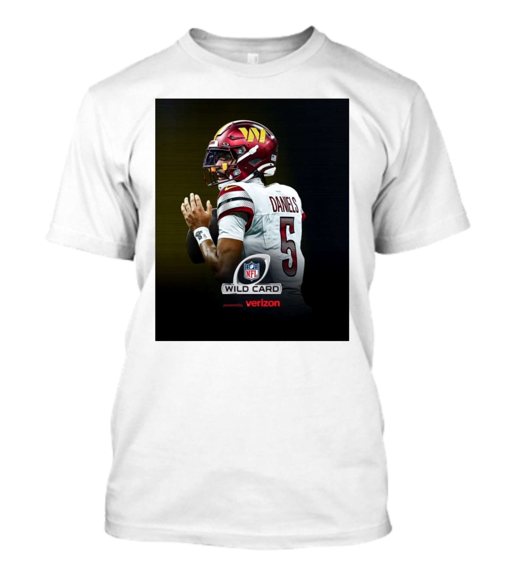 Washington Commanders NFL Wild Card Jayden Daniels Rookie Season Playoff T-Shirt