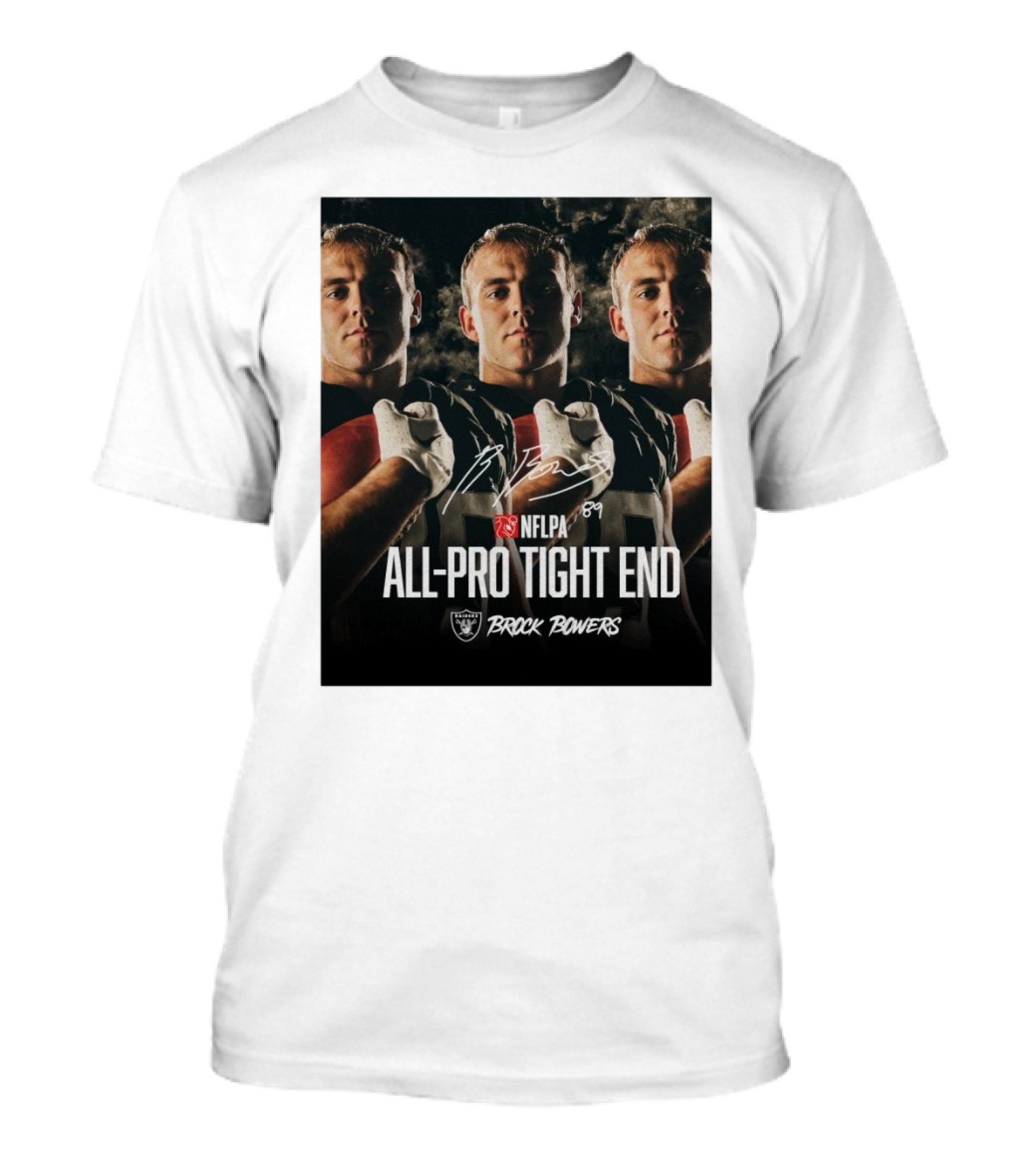 Las Vegas Raiders NFLPA All-Pro Tight End Brock Bowers Signature T-Shirt