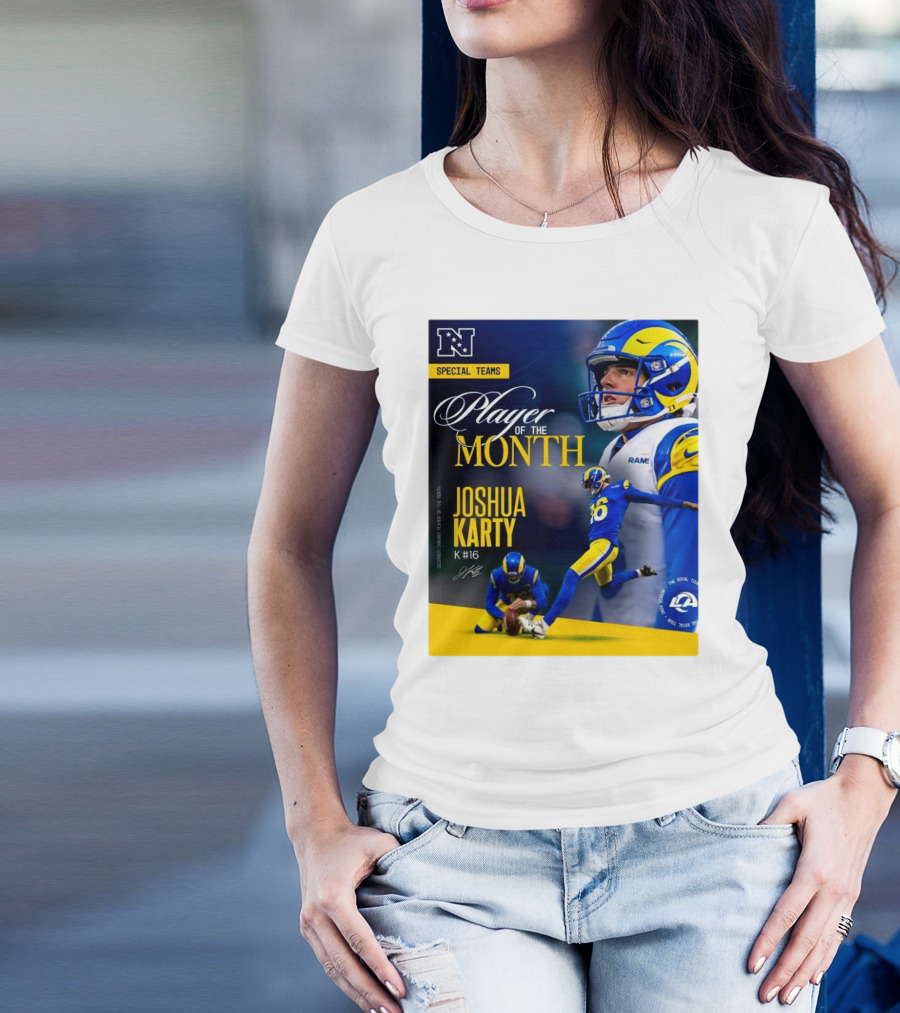 Los Angeles Rams Joshua Karty NFC Special Teams Player Of The Month Signature T-Shirt