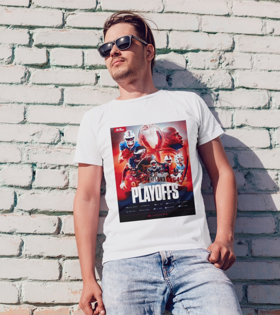 Ole Miss Rebels NFL Playoffs Players Tavius Robinson Dawson Knox Malik Heath D.J. Jones Nick Broeker T-Shirt