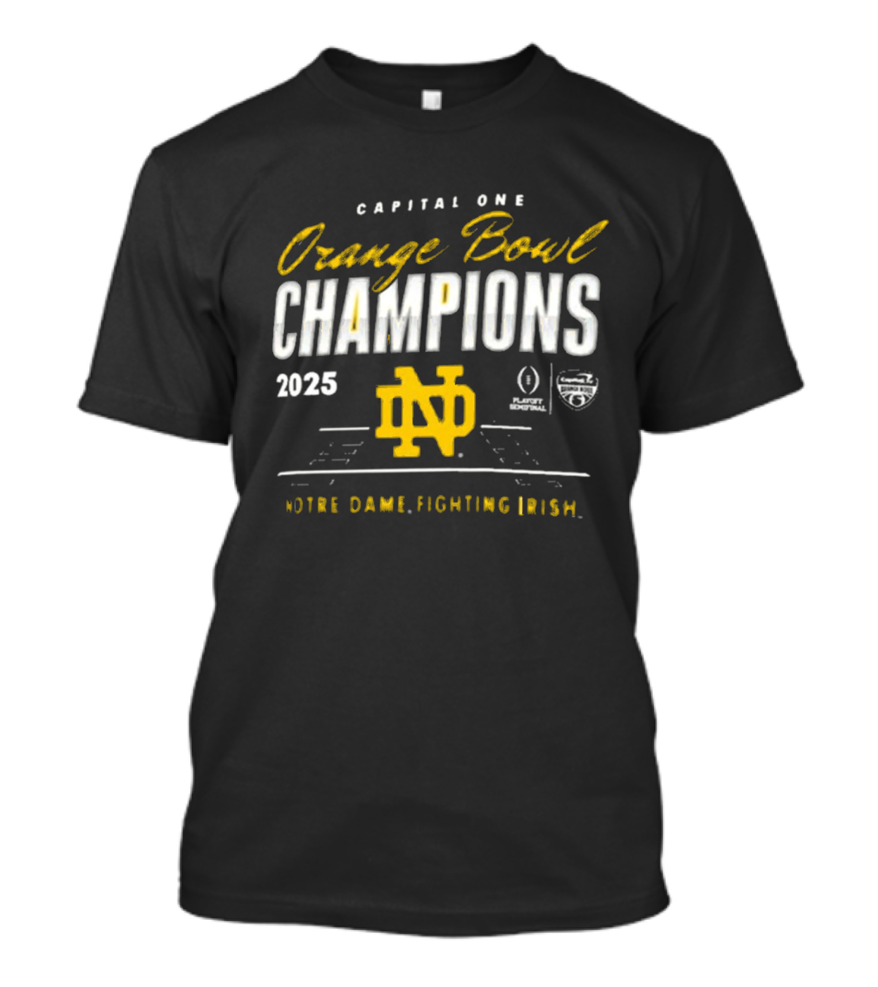 2025 Notre Dame Fighting Irish College Football Playoff Semifinal Capital One Orange Bowl Champions T-Shirt