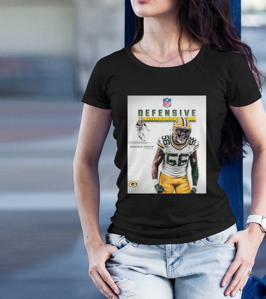 NFL Green Bay Packers Edgerrin Cooper Linebacker Defensive Rookie Of The Month December January T-Shirt