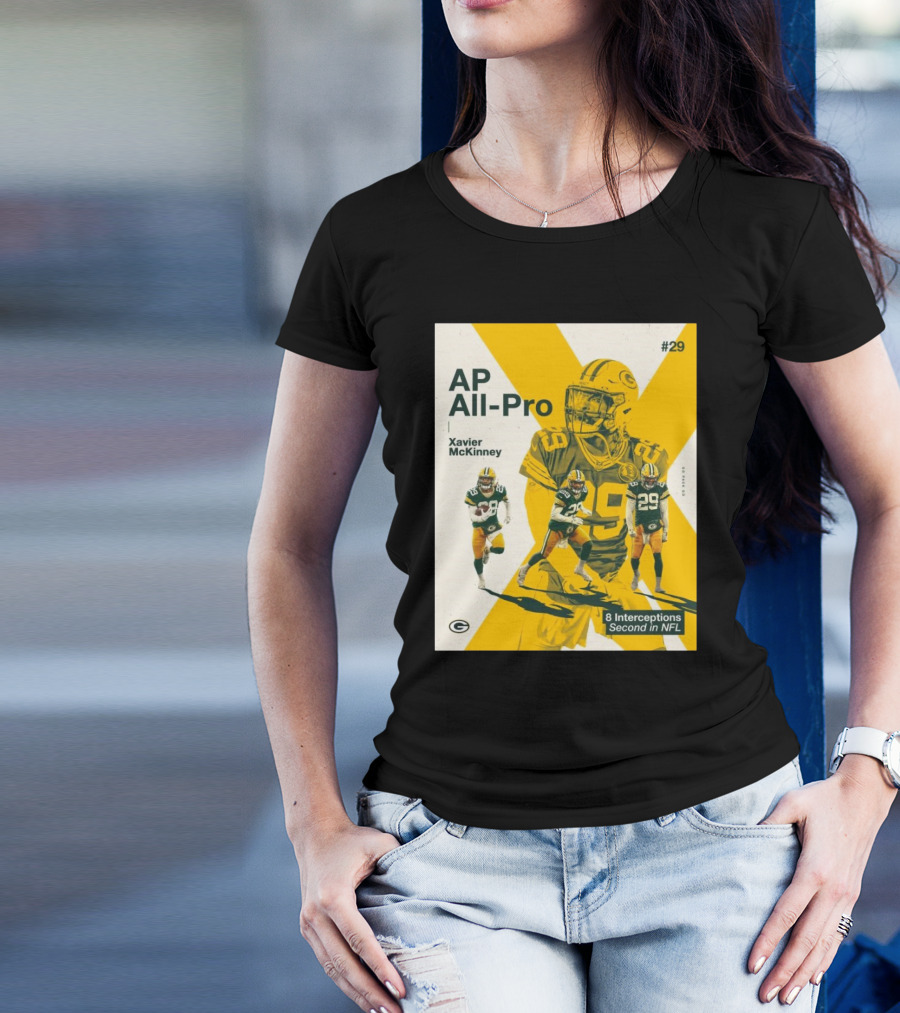 AP All-Pro Xavier McKinney #29 8 Interceptions Second In NFL Go Pack Go T-Shirt