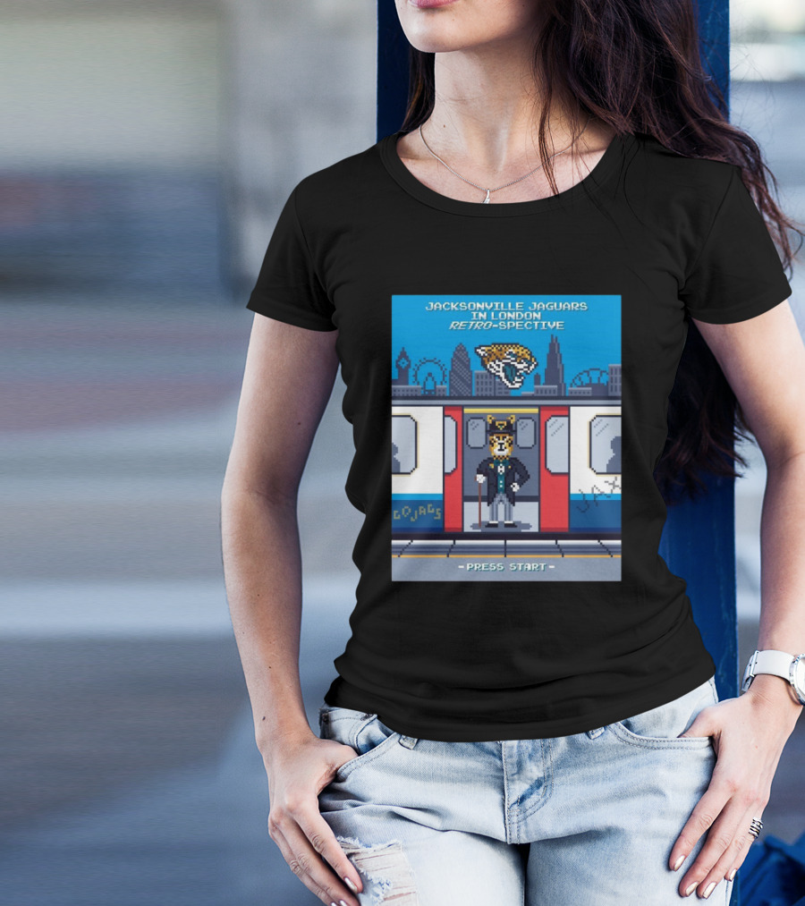 Jacksonville Jaguars In London Retro-Spective Press Start T-Shirt