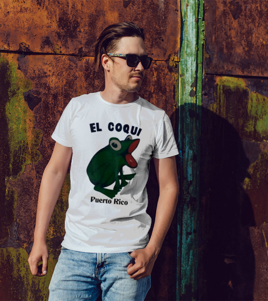 El Coqui Puerto Rico Frog Dios Bunny T-Shirt