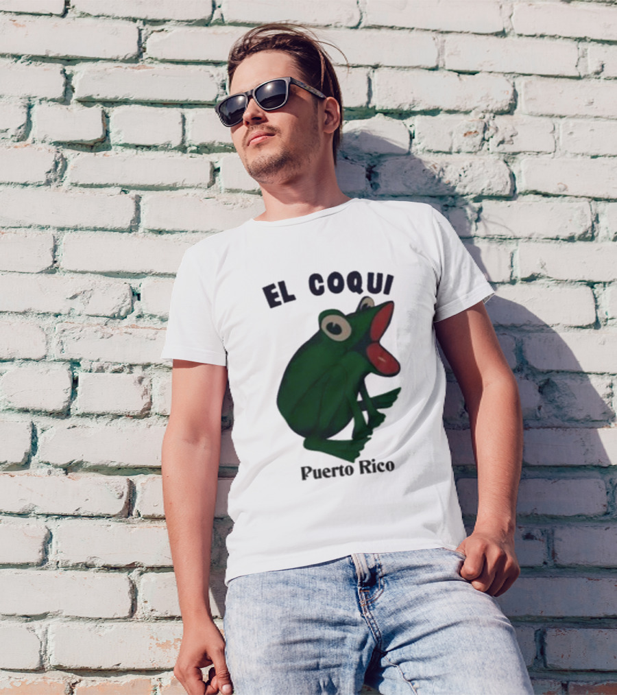 El Coqui Puerto Rico Frog Dios Bunny T-Shirt