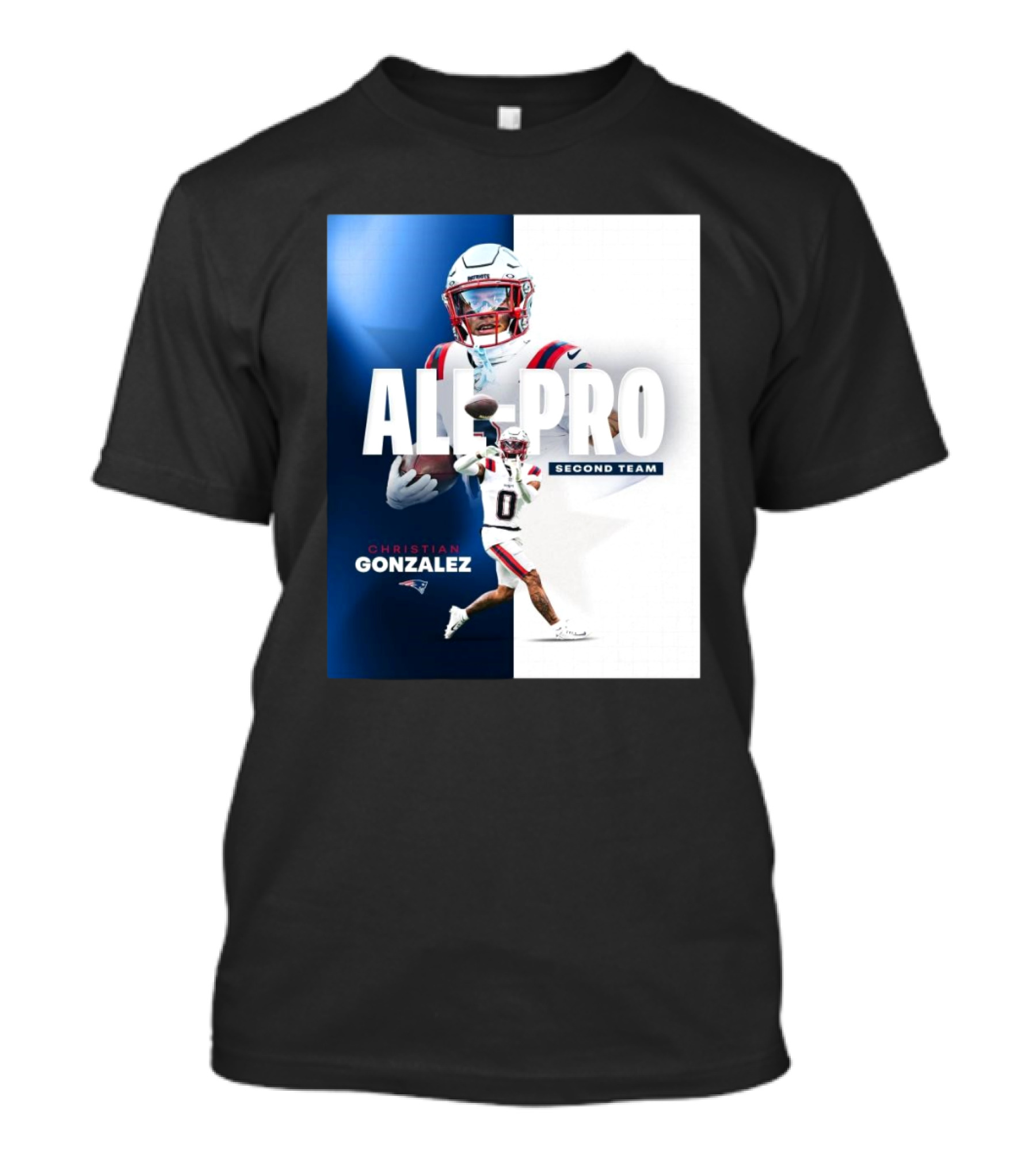 New England Patriots Christian Gonzalez All-Pro Second Team NFL 2024 Season T-Shirt