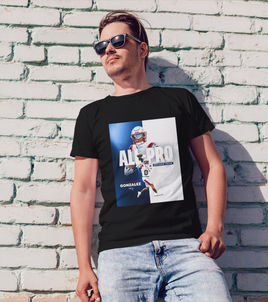 New England Patriots Christian Gonzalez All-Pro Second Team NFL 2024 Season T-Shirt