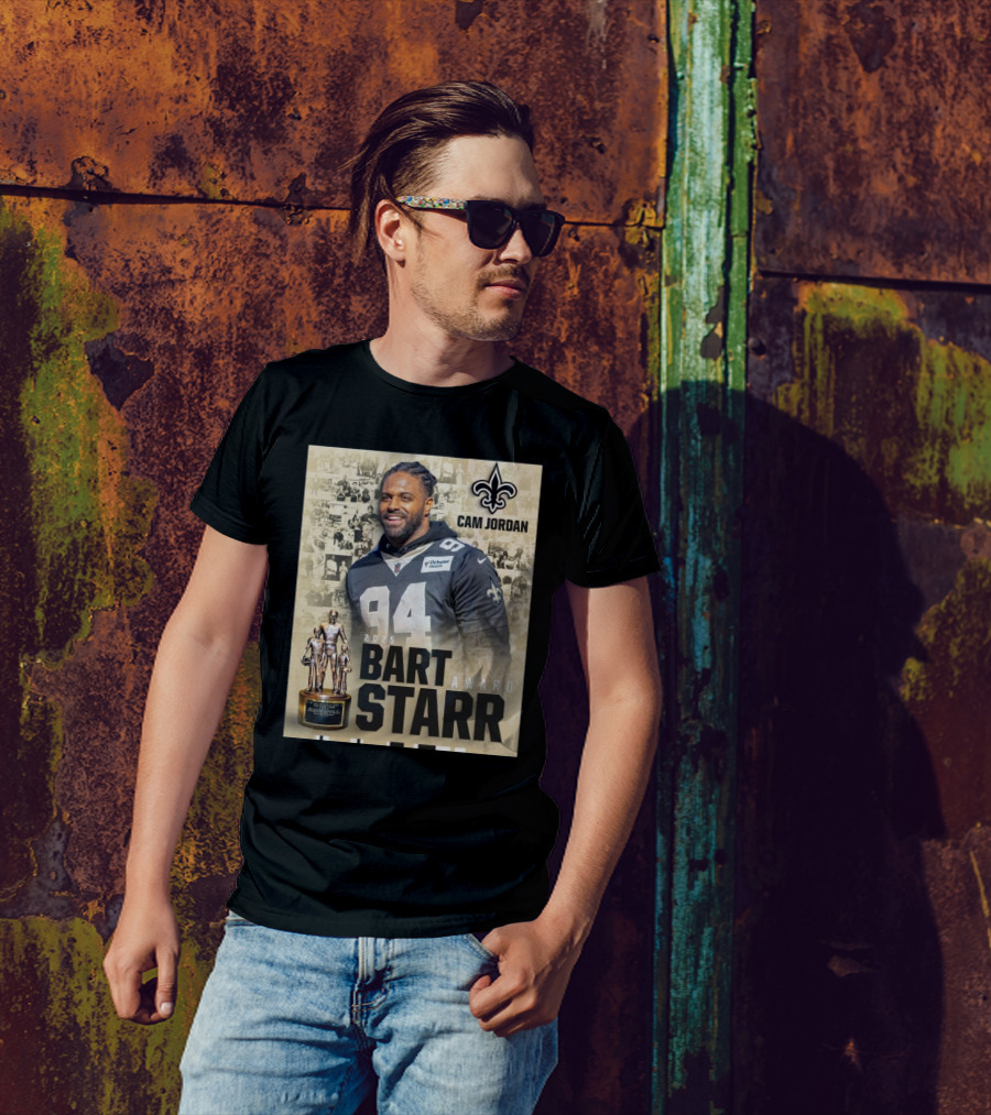 New Orleans Saints Cam Jordan 2025 Bart Starr Award Winner Football Recognition T-Shirt