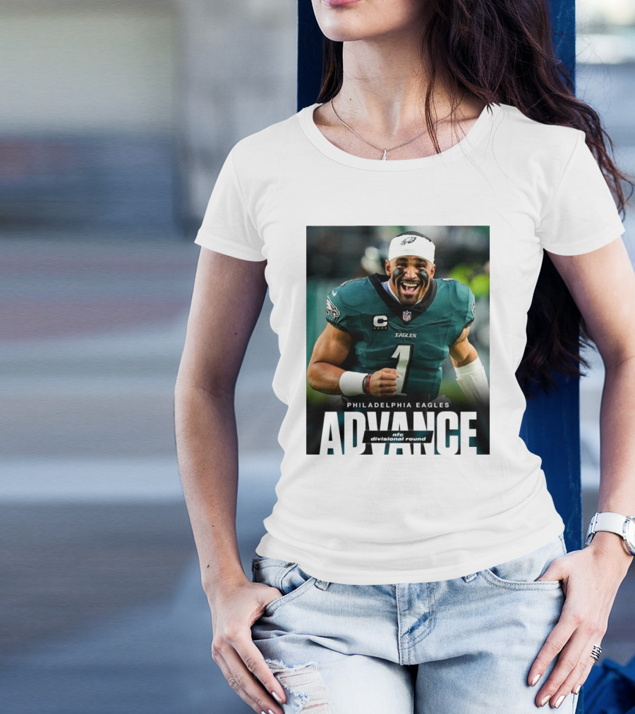 Philadelphia Eagles Advance NFC Divisional Round Jalen Hurts Victory T-Shirt