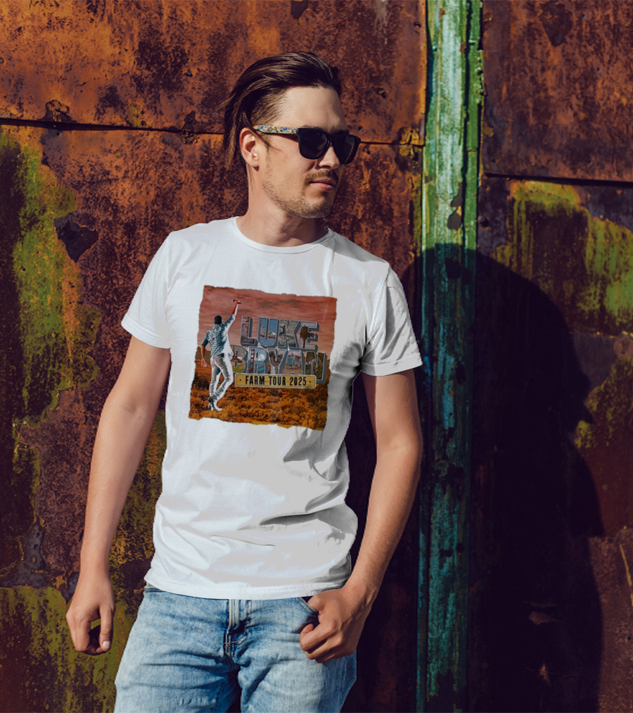 Luke Bryan Farm Tour 2025 Clovis CA May 16 Desert Scene T-Shirt