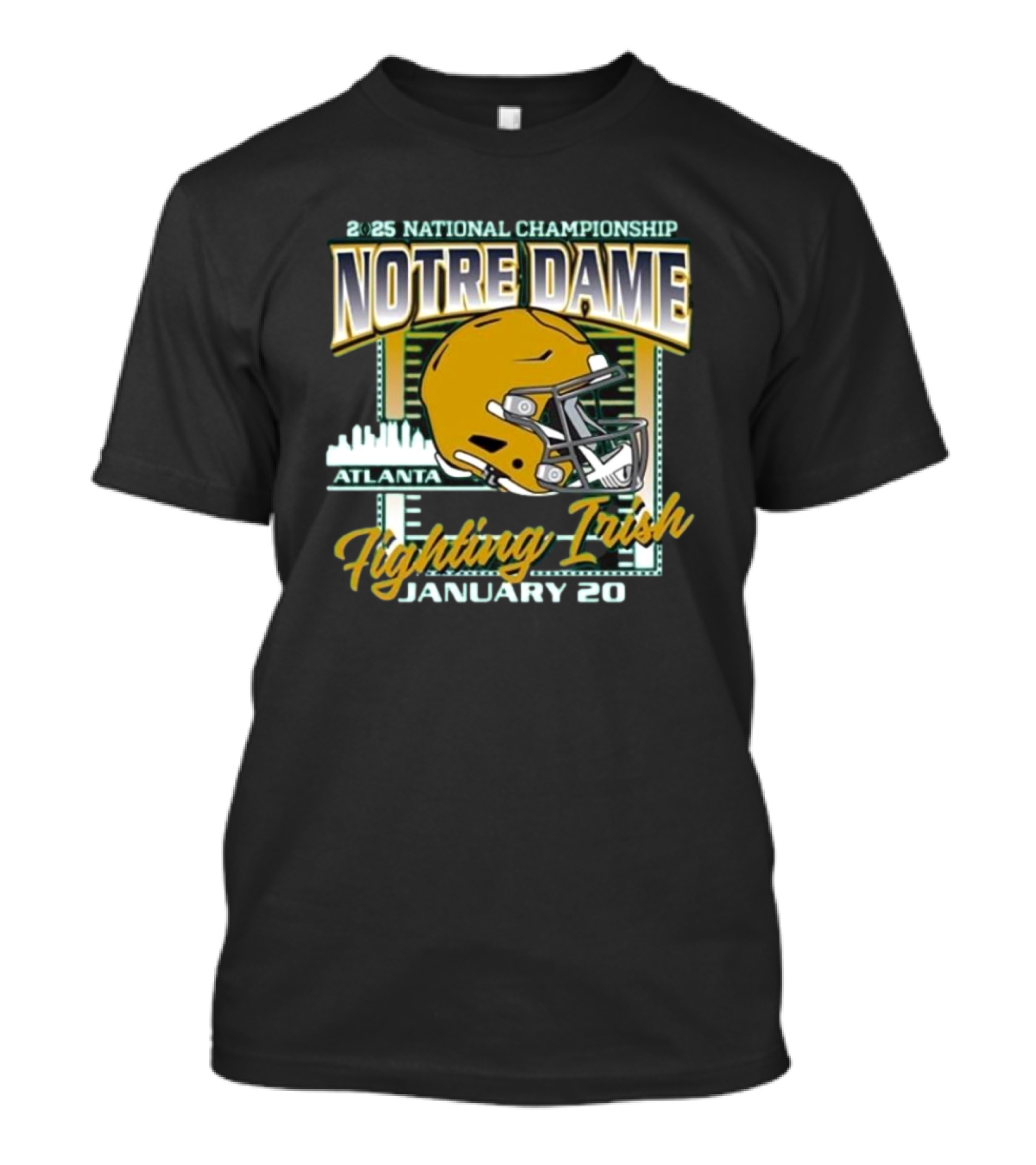 Notre Dame Fighting Irish 2025 National Championship January 20 Atlanta Helmet T-Shirt