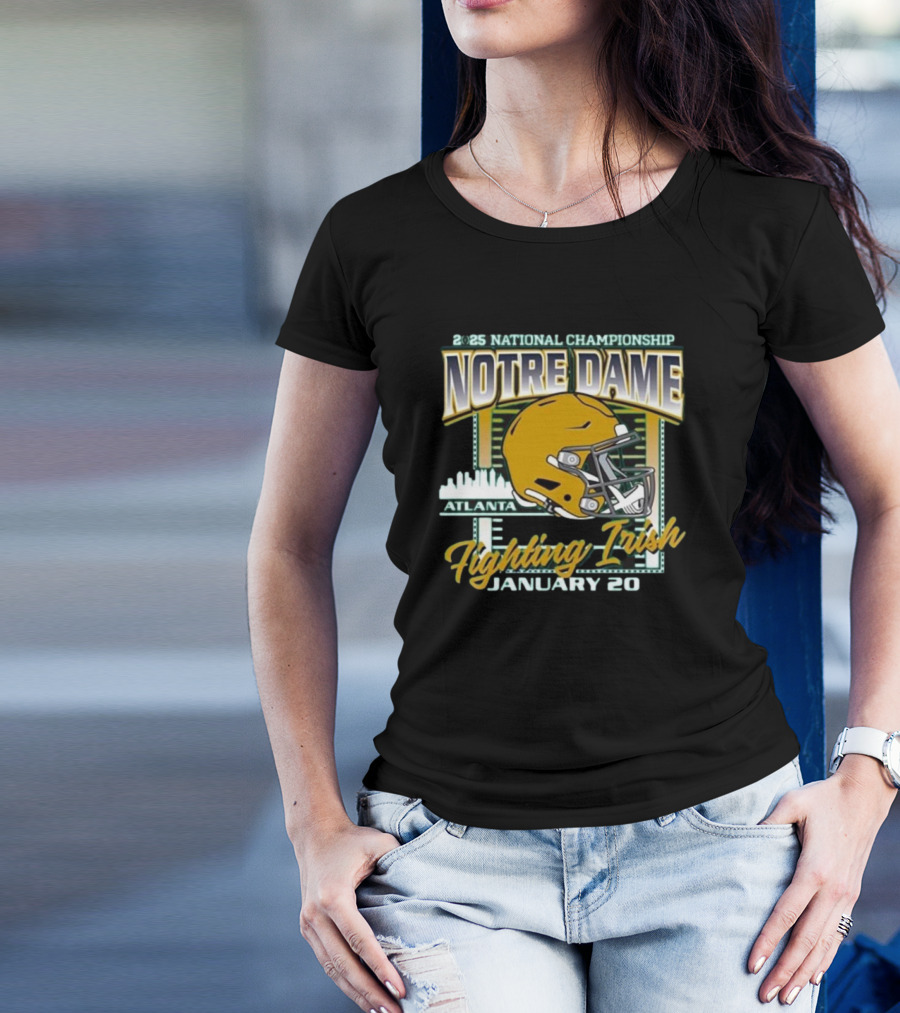 Notre Dame Fighting Irish 2025 National Championship January 20 Atlanta Helmet T-Shirt