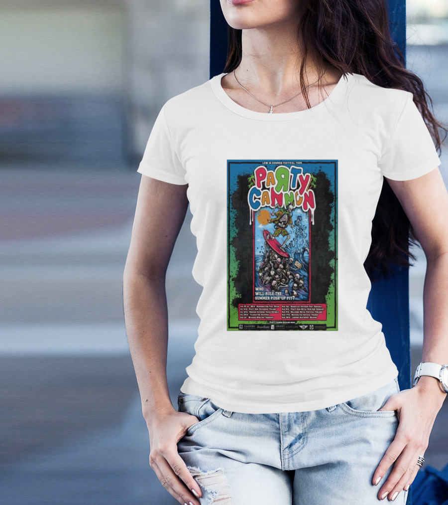 Party Cannon Low IQ Summer Festival Tour 2025 Who Will Rule The Summer Push-Up Pit T-Shirt